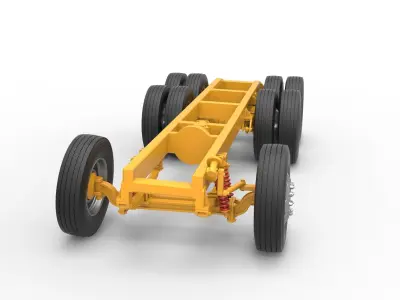 Chassis of Vintage GATR Racing Semi truck V4 Scale 1 to 25 3D print model