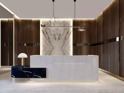 Modern hotel lobby   sketchup design 3D model
