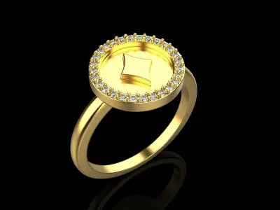 Card diamonds ring model 604 3D print model