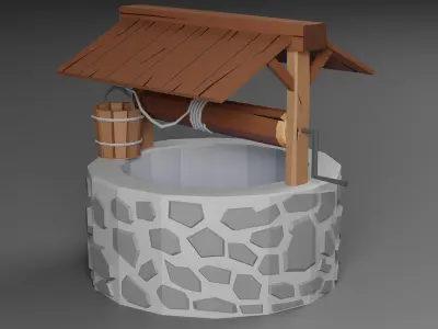 Stylized Well  Free low-poly 3D model