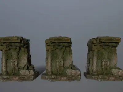 statue stone Low-poly 3D model