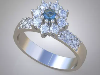 Diamond ring 0563 3D printable model9 Free 3D print model