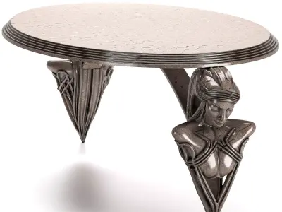 AUREA Table Luxury Futuristic Sculptural Base Free 3D model