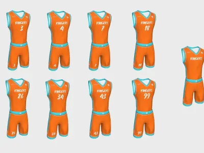 Basketball Fantasy Team Rangers Uniform - Character Design Low-poly 3D model