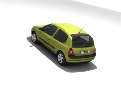 Renault Clio II 2001 with HQ interior Low-poly 3D model