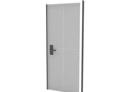 office wooden door  Low-poly 3D model