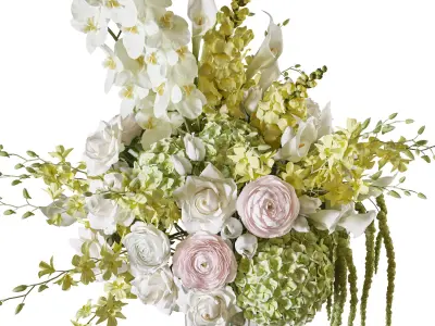 Flower Set 125 yellow orchids 3D model