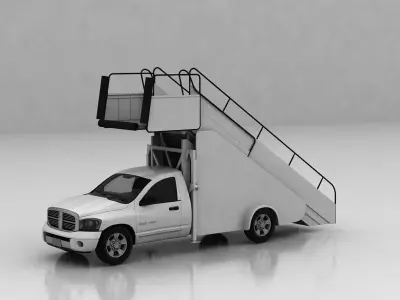 Airplane Stairs Truck 3D model