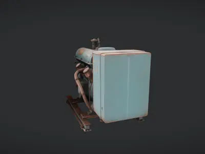 Industrial diesel engine generator unit 3D model