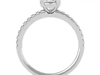 Solitaire ring model 3D print model 6