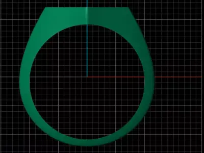 Mens Black Enamel Geometric Signet  Ring 1 3D print model