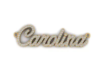 Custom Diamond Name Pendant CAROLINA 3D print model