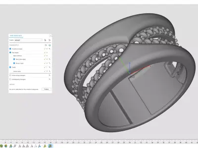 Elegant Crossover Pave Ring 3D Model Print and Cast Ready 3D print model