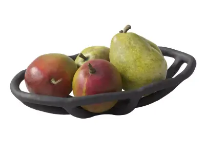 Nested bowl with mango and pears 3D model