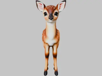 Realistic Deer Fawn 3D Model Low-poly 3D model