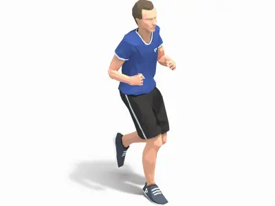 Run Exercise Man Animation Low-poly 3D model