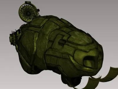 Submarine rust-bucket  Free 3D model