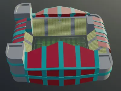 Football Stadium - Liverpool Low-poly 3D model