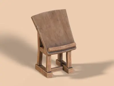 Stylized game-ready Easel - 2 versions Low-poly 3D model