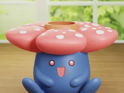 VILEPLUME PLANTER PEN HOLDER 2 MODELS EASY PRINT 3D print model