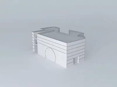 Tunnel 2 coffee table made of wood and concrete 3D model