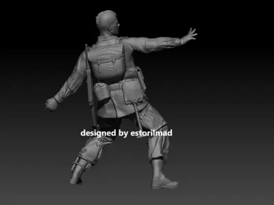 WW2 AMERICAN PARATROOPER SOLDIER PATHFINDER D-DAY v1 3D print model