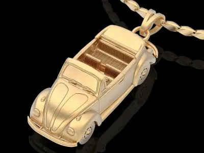 Car pendant  gold  silver printable jewelry 3D model 3D print model purchase