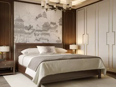  Chinese Bedroom interior 130 3D model