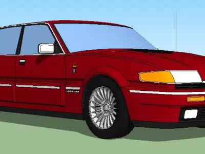 Low poly 80s-90s Fastback sedan Free 3D model