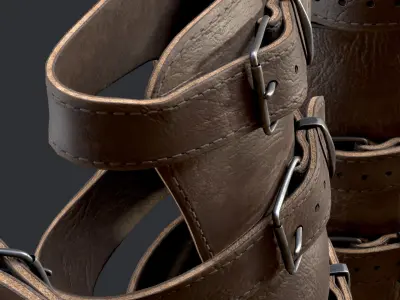 Hand Brace Leather Low-poly 3D model