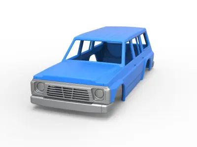 Shell of vintage SUV Version 2 Scale 1 to 25 3D print model