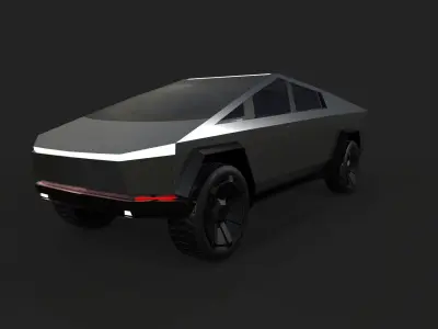 CyberTruck futuristic vehicle Low-poly 3D model