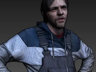 Stylized Car Mechanic Character 3D model