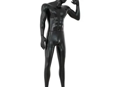 Black Male Mannequin Posing 63 3D model