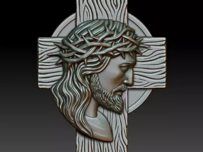 Jesus on cross 3D print model