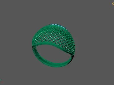 Women Ring With Stone Diamond Ready STL 3DM Models Womens Rings 3D print model