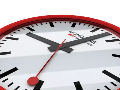Simple Wall Clock Low-poly 3D model