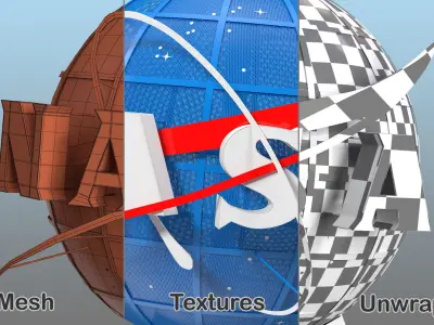 NASA Logo on Globe 3D model
