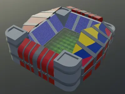Football Stadium - Colombia Low-poly 3D model