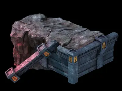 Stone Palace - Cliff Break 02 3D model