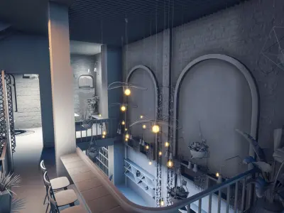 Exterior Coffee Restaurant  Free 3D model