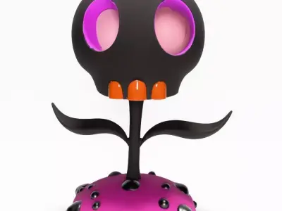  Skull Flower toy 3D print model