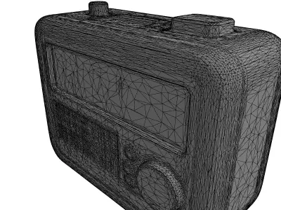 Retro Digital Alarm Clock Radio Low-poly 3D model