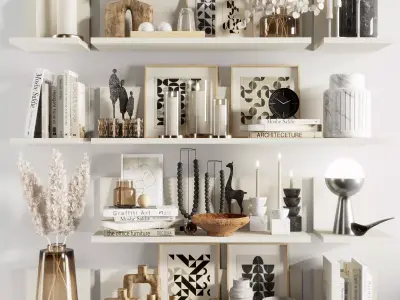 Decorative set 1 shelf 3D model