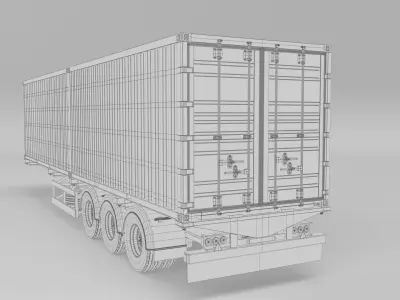 Container cargo truck 3D model