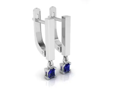 Earring E22 The luxury female earring with gems 3D print model