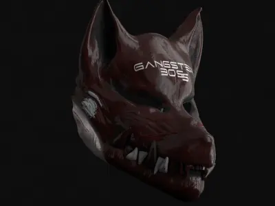 wolf red mask 3D model