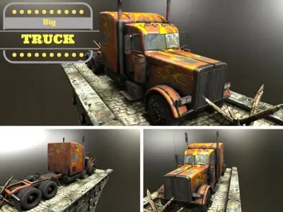 Big Truck Low-poly 3D model
