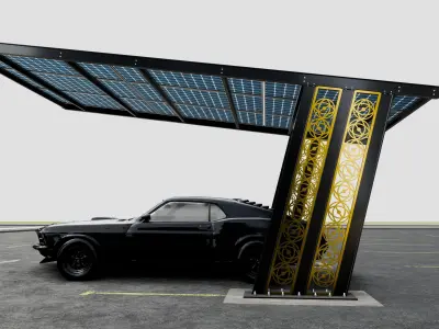 TRIPLE L TYPE MODERN SOLAR CARPORT TYPE-13 3D model