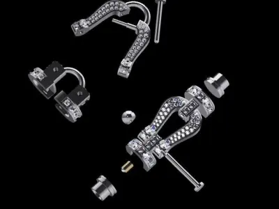 Force Large diamond bracelet 3D print model